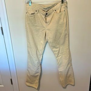 Lands’ End Women’s Mid Rise Straight Leg Corduroys / Size 14 / Color Cream